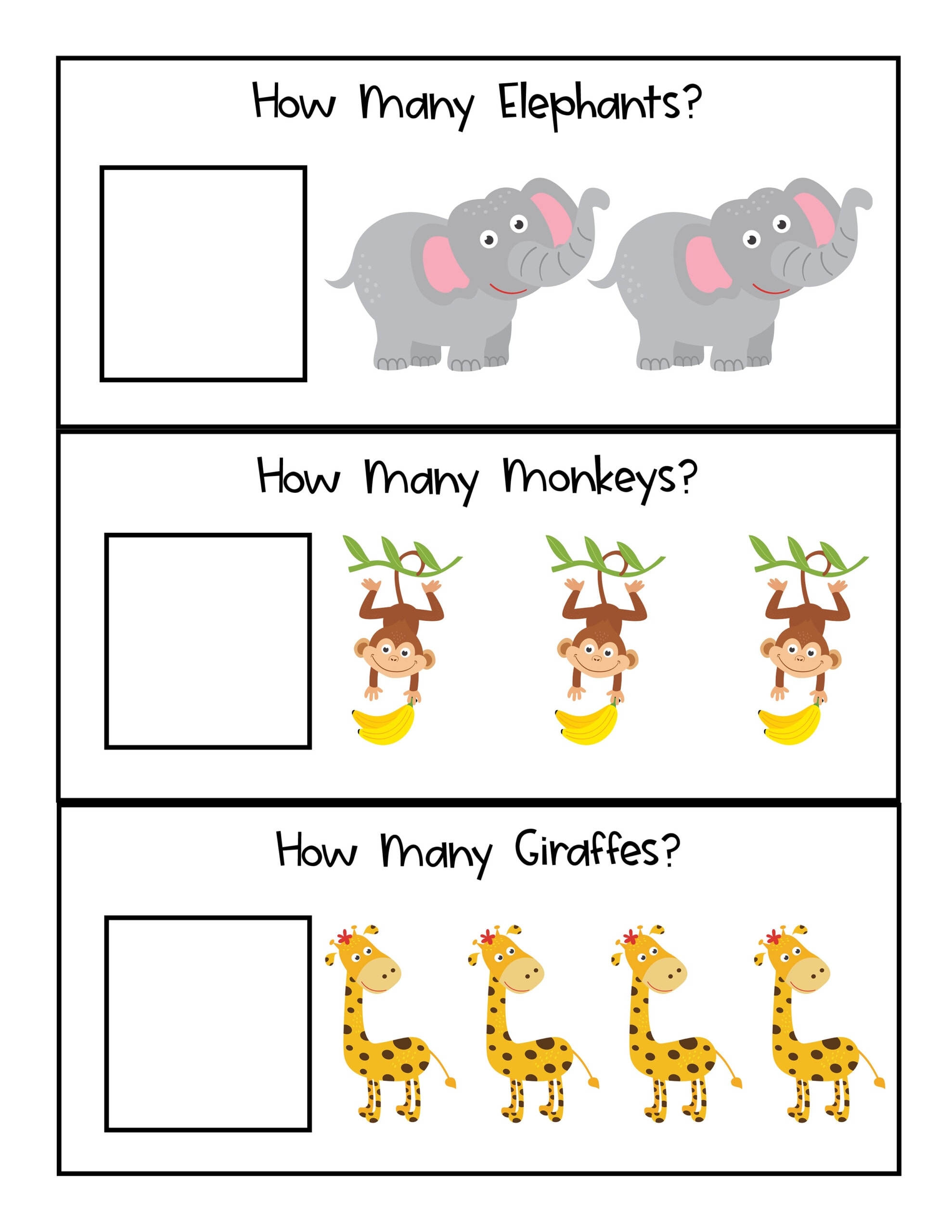Jungle Theme Preschool Unit Counting Book Included Kids Activity Zone