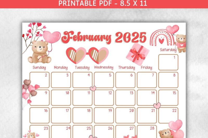 Printable February Calendar For Preschool