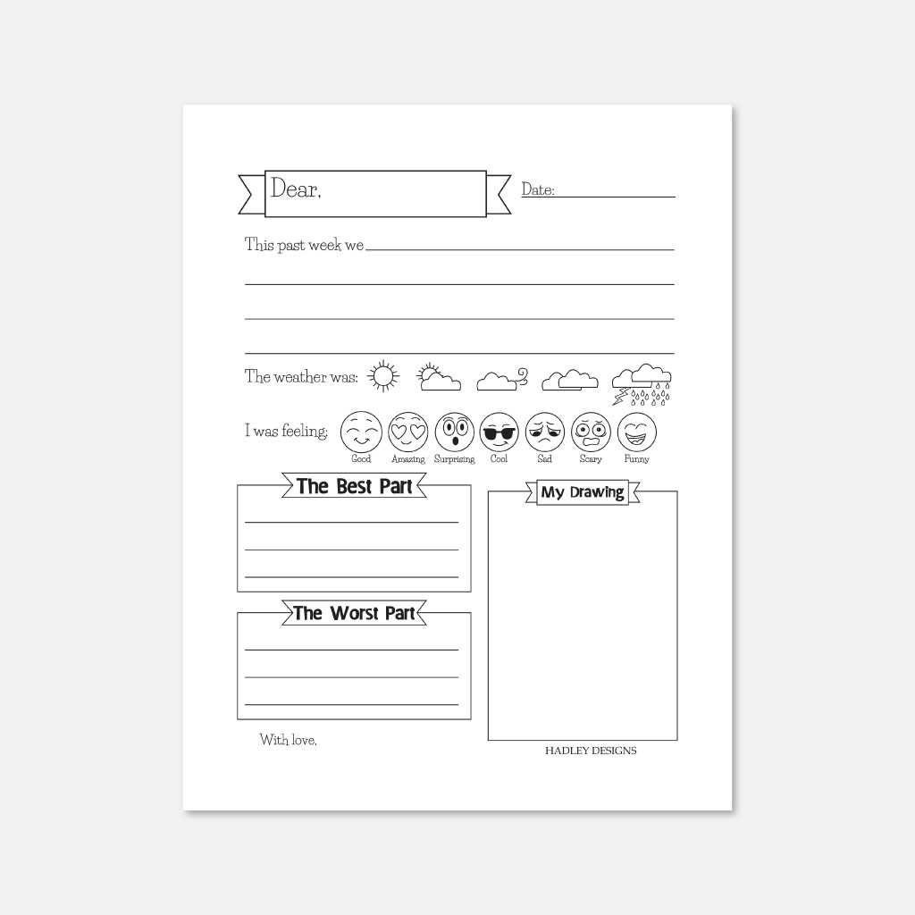 Kids Journal Pages Kids Journal Printable Kids Journal Template Kids Letter Template Kids Letter Stationary Journal For Kids Etsy UK