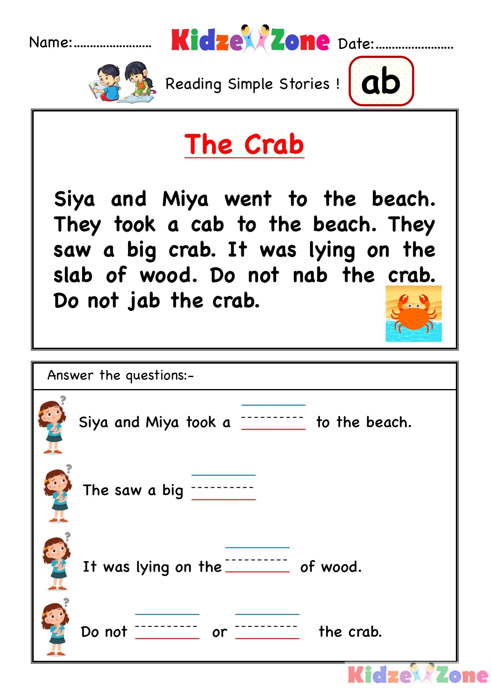 Simple Reading Comprehension Worksheets Kindergarten