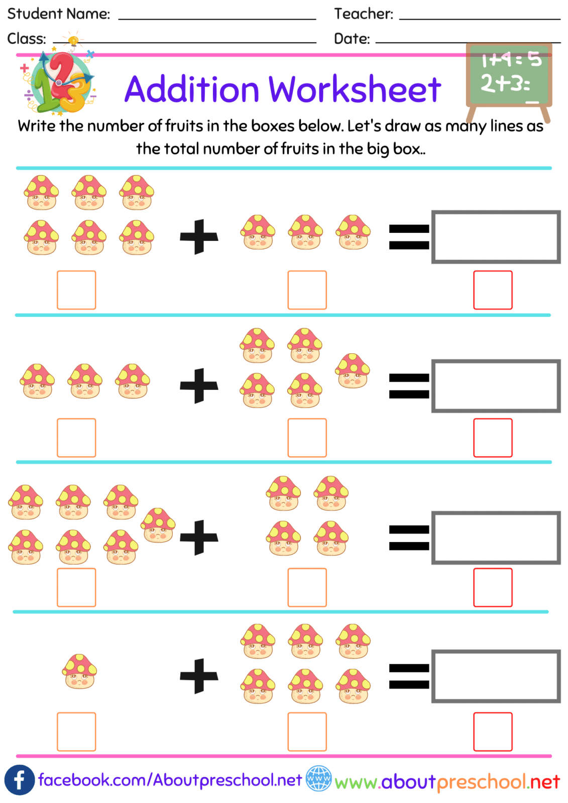 Simple Math Addition Worksheets For Kindergarten Simple Math Addition Worksheets For Kindergarten