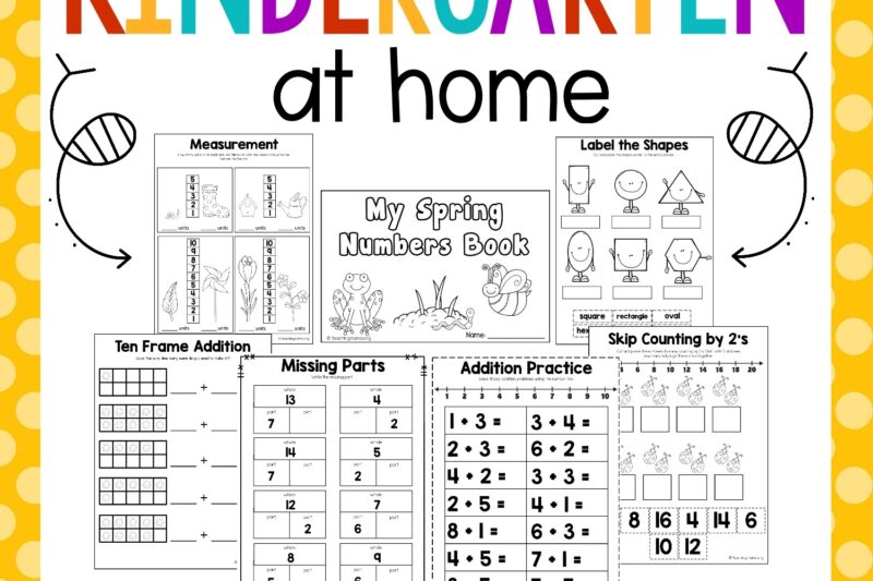 Kindergarten Math Worksheets Packet
