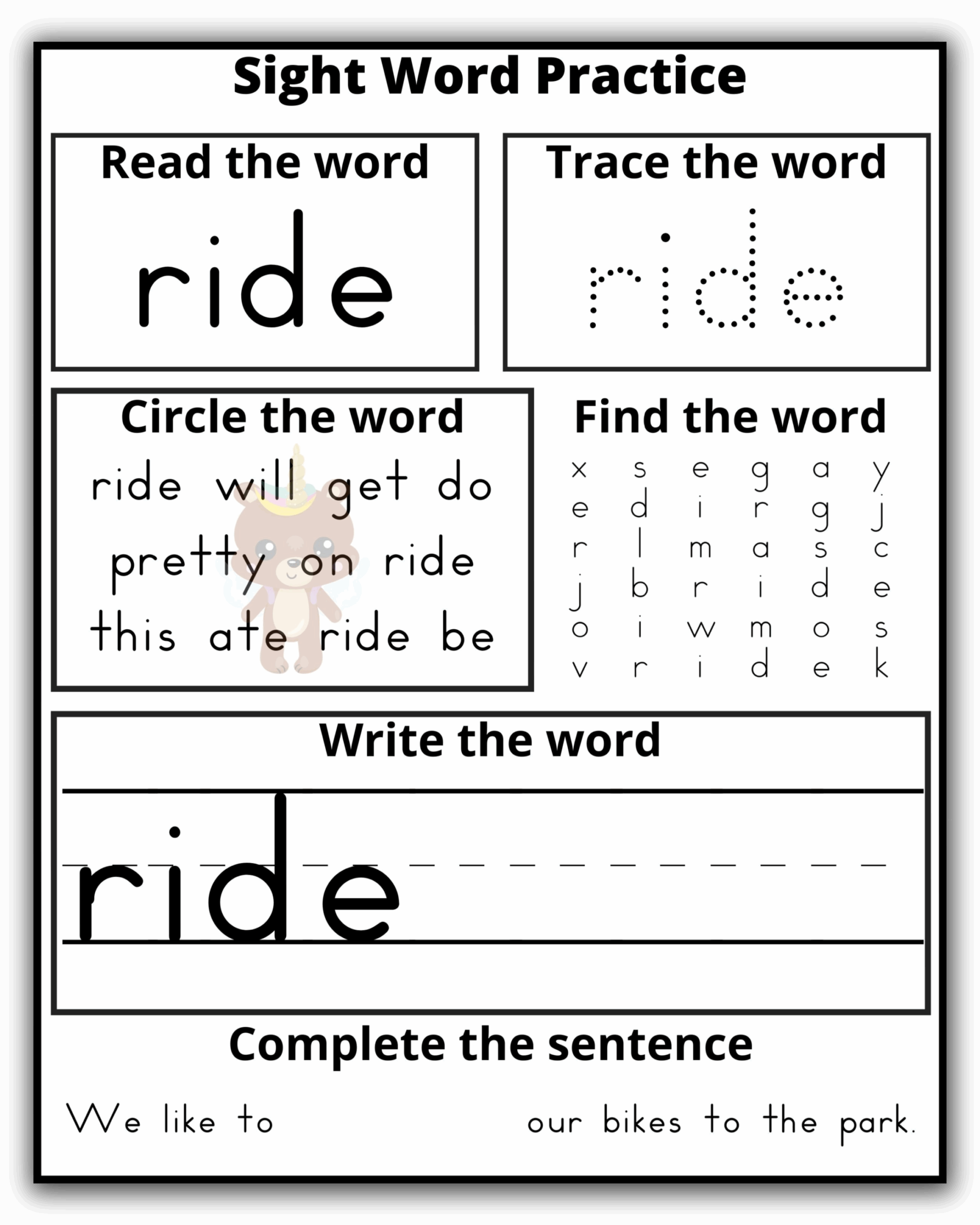 Fun Kindergarten Dinosaur Sight Words Worksheets