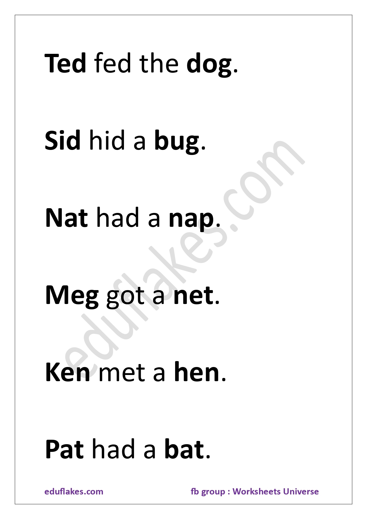 Kindergarten Fluency Passages Free PDF With CVC Words Eduflakes Kindergarten Fluency Passages Free PDF With CVC Words Eduflakes