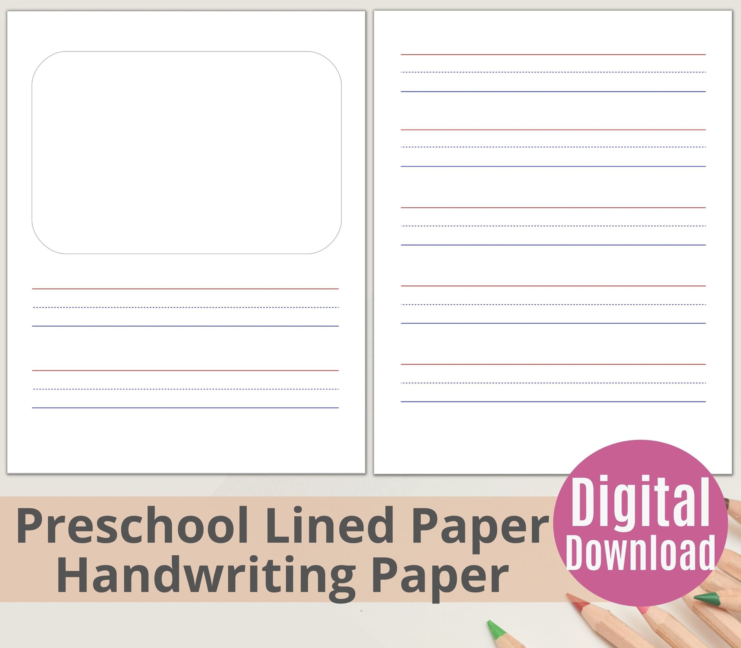 Preschool Writing Paper Free Printable