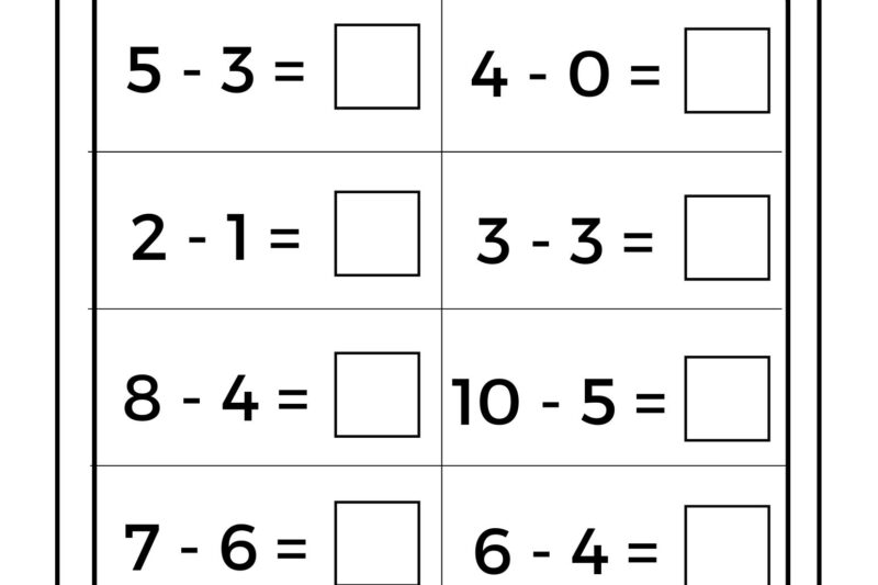 Math Worksheet Kindergarten