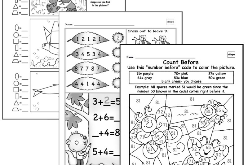 Kindergarten Math Enrichment Worksheets