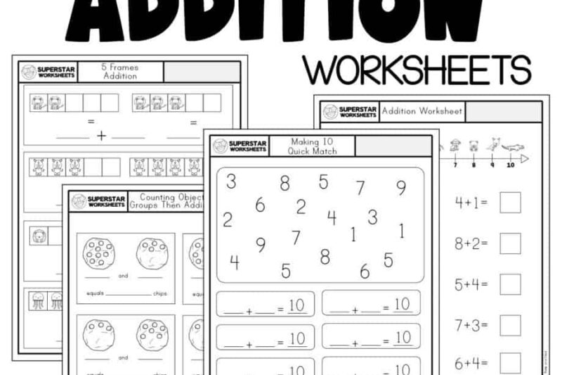 Kindergarten Math Fluency Worksheets