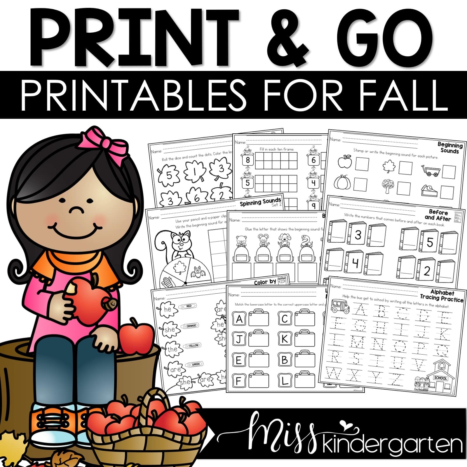 Kindergarten Packet Math And Literacy Review Worksheets For The YEAR Miss Kindergarten
