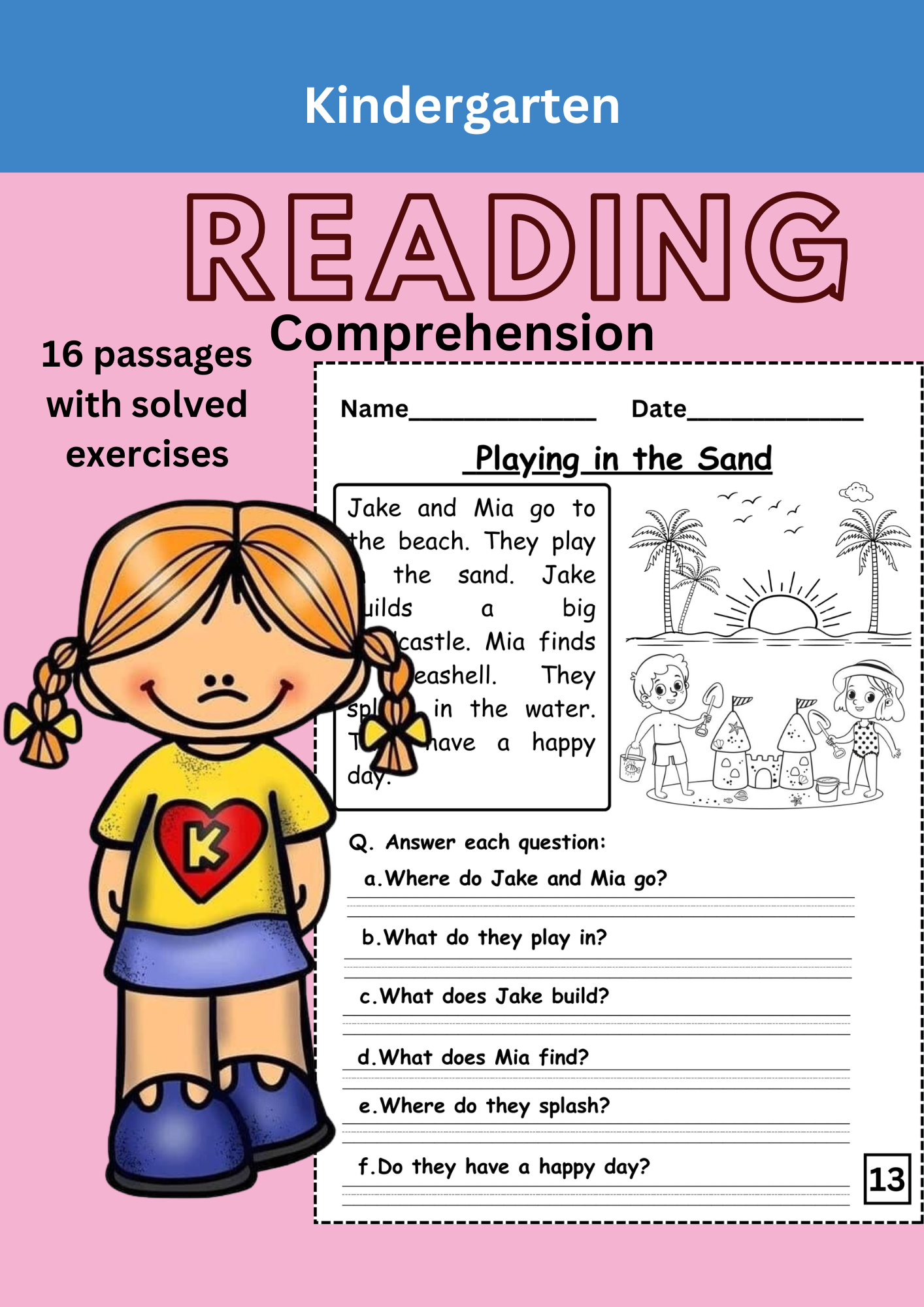 Kinder Reading Comprehension Worksheets Pdf