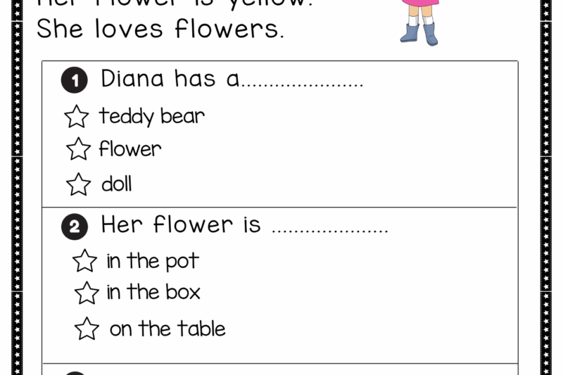 Simple Reading Comprehension Worksheets Kindergarten