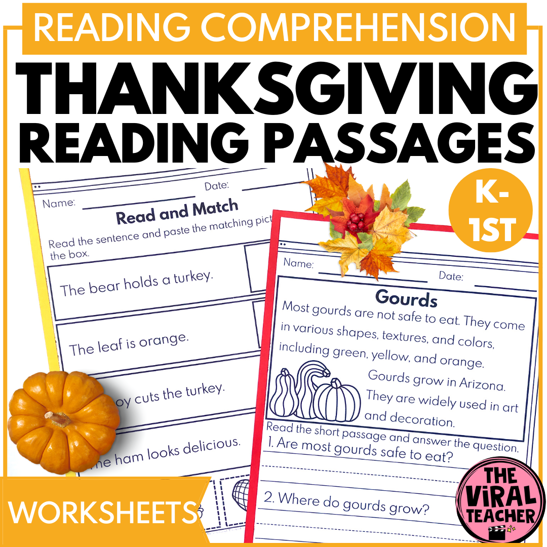Kindergarten Thanksgiving Reading Passages Comprehension Questions Activities Made By Teachers Kindergarten Thanksgiving Reading Passages Comprehension Questions Activities Made By Teachers