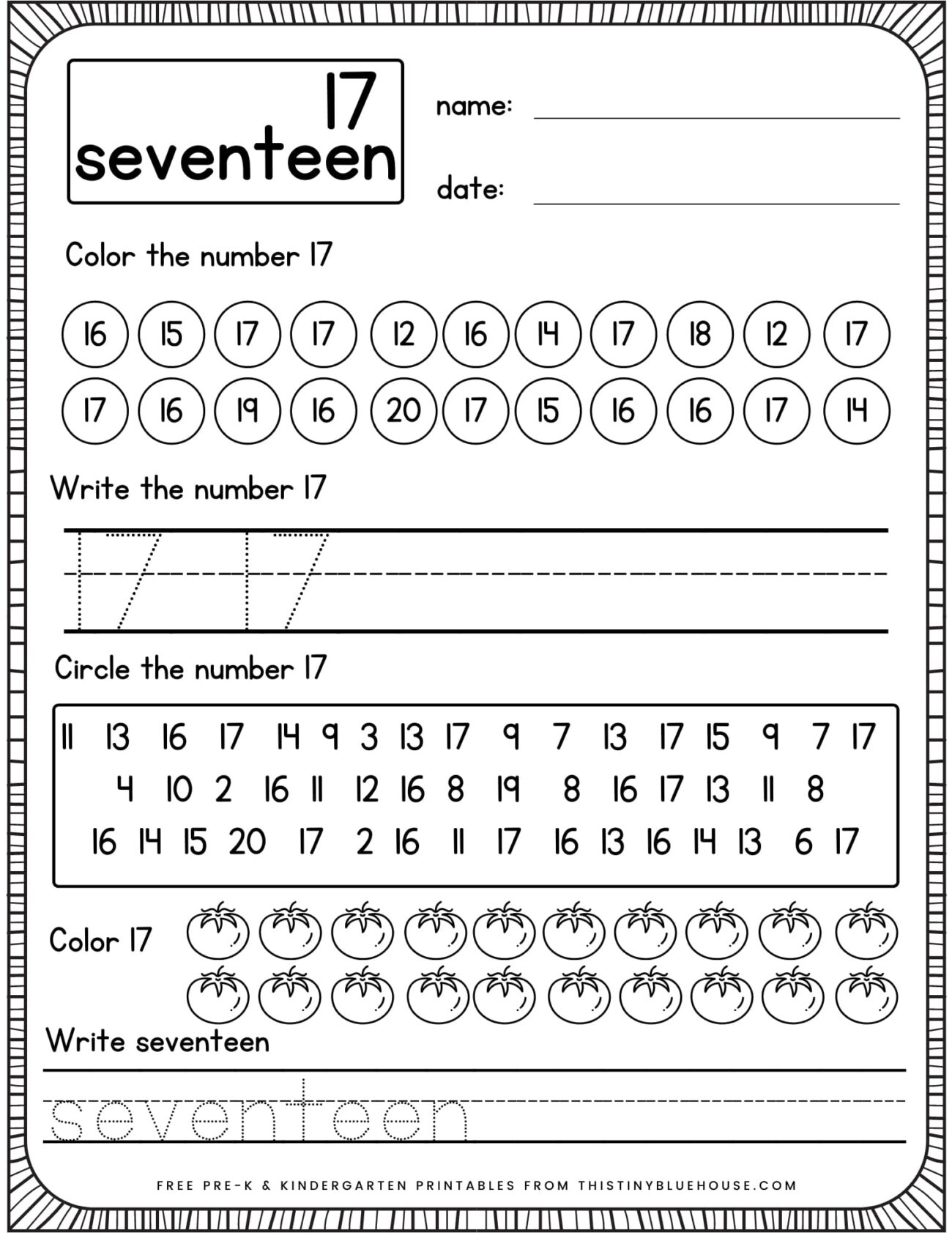 Kindergarten Writing Number Practice Free Printable 1 20 Number Pages This Tiny Blue House