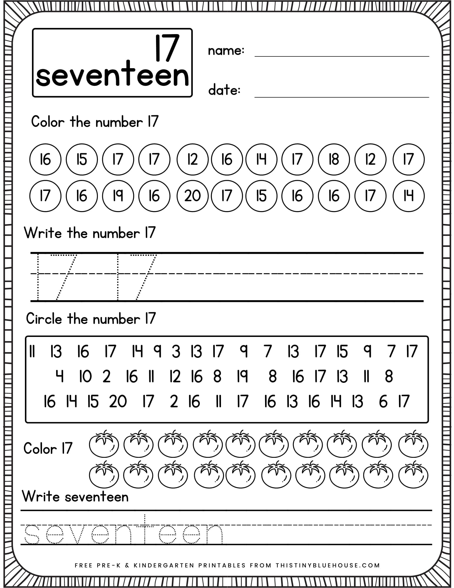 Kindergarten Writing Number Practice Free Printable 1 20 Number Pages This Tiny Blue House