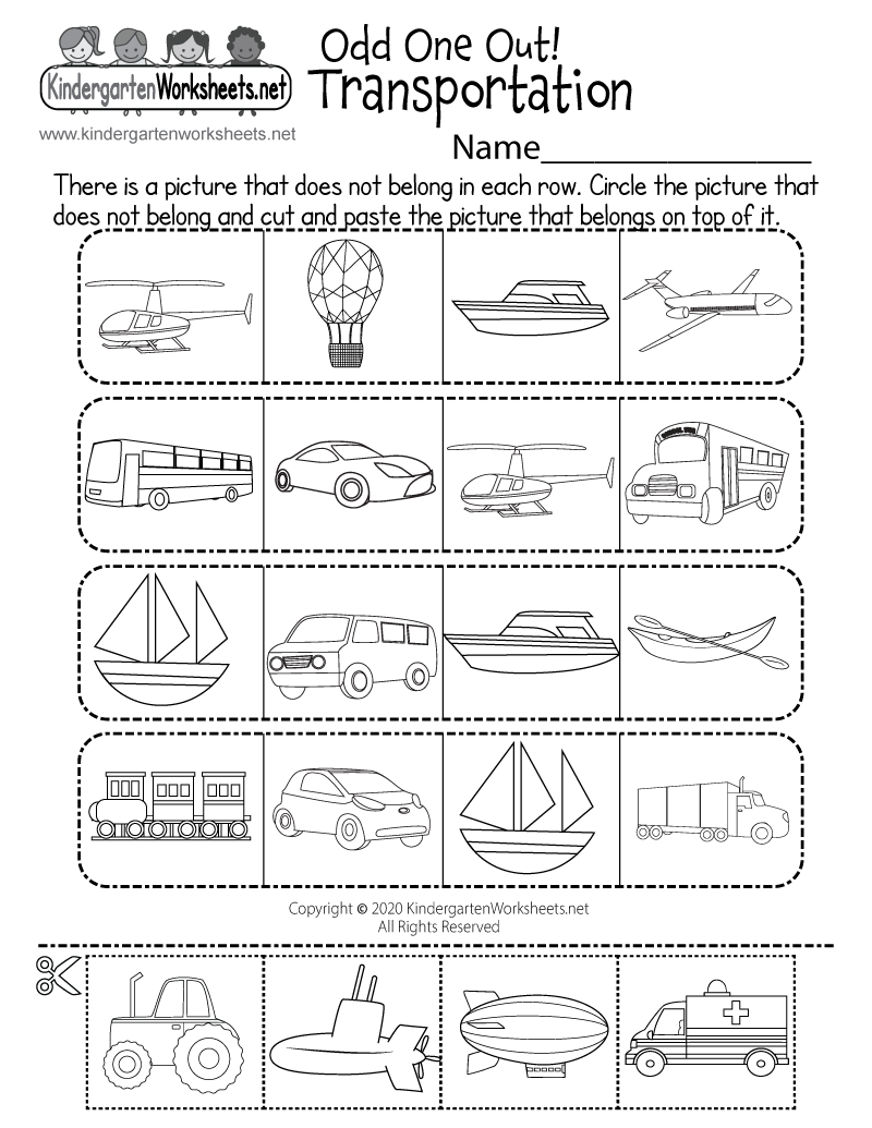 Land Water Or Air Transportation Worksheet Free Printable