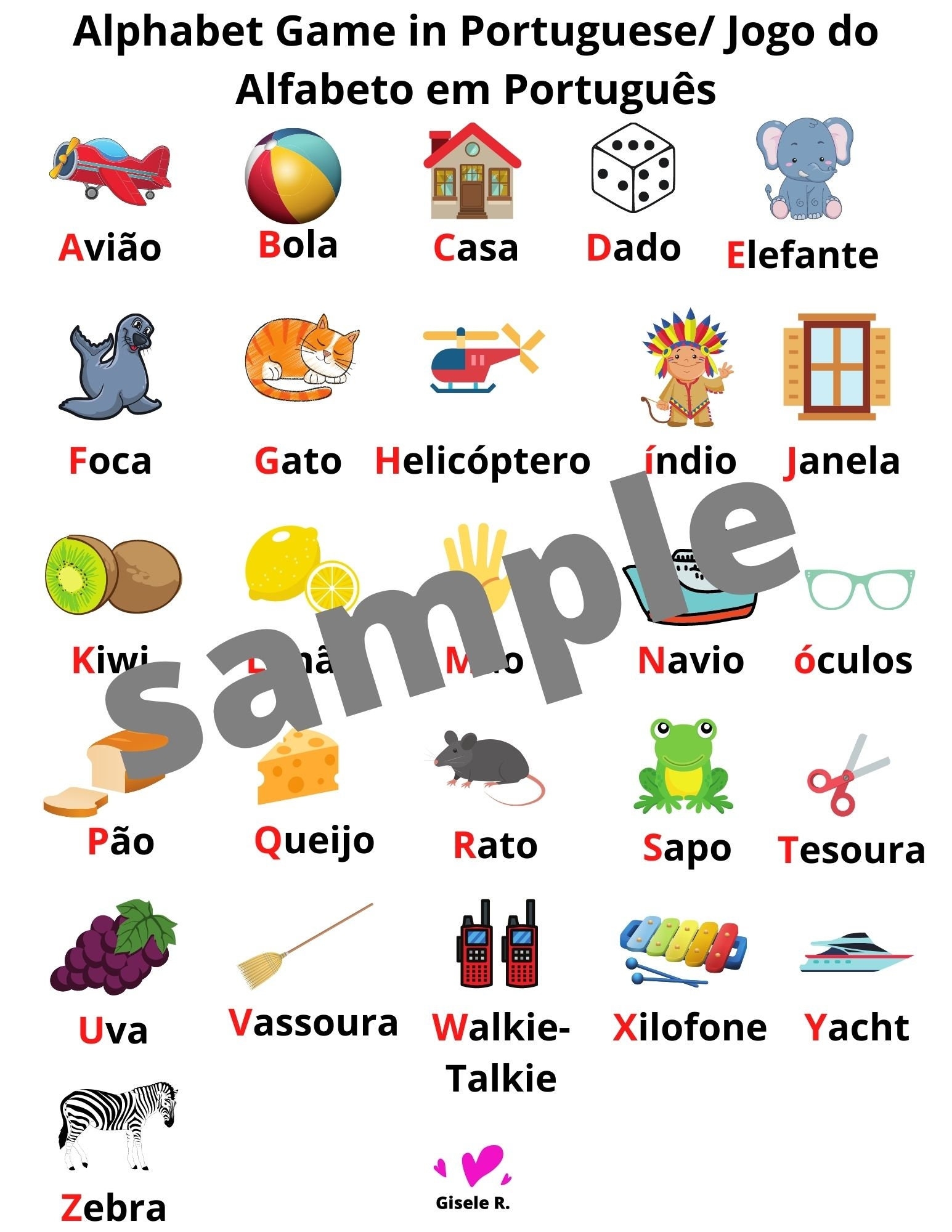 Learn Brazilian Portuguese Kids Alphabet Game II PDF Digital Downloadable Printable Etsy Learn Brazilian Portuguese Kids Alphabet Game II PDF Digital Downloadable Printable Etsy