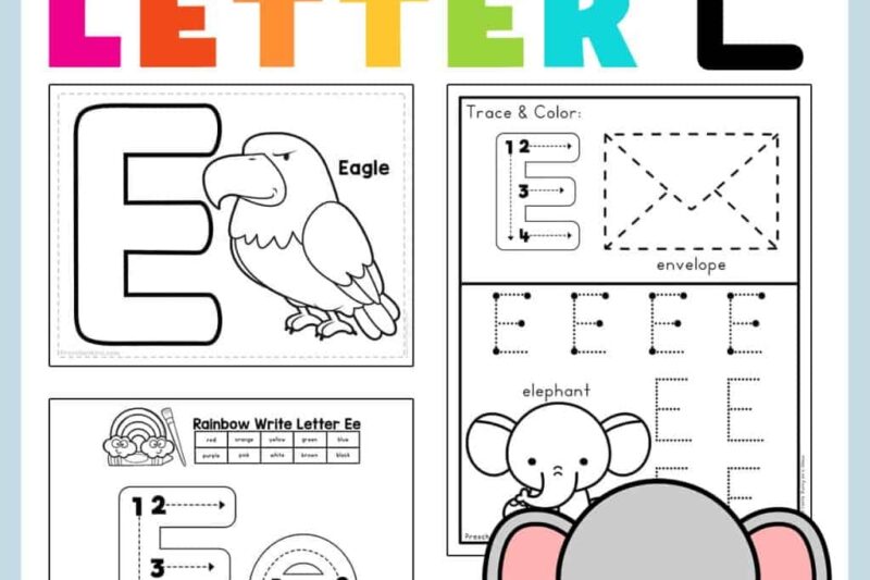 Printable Preschool Letter E Writing