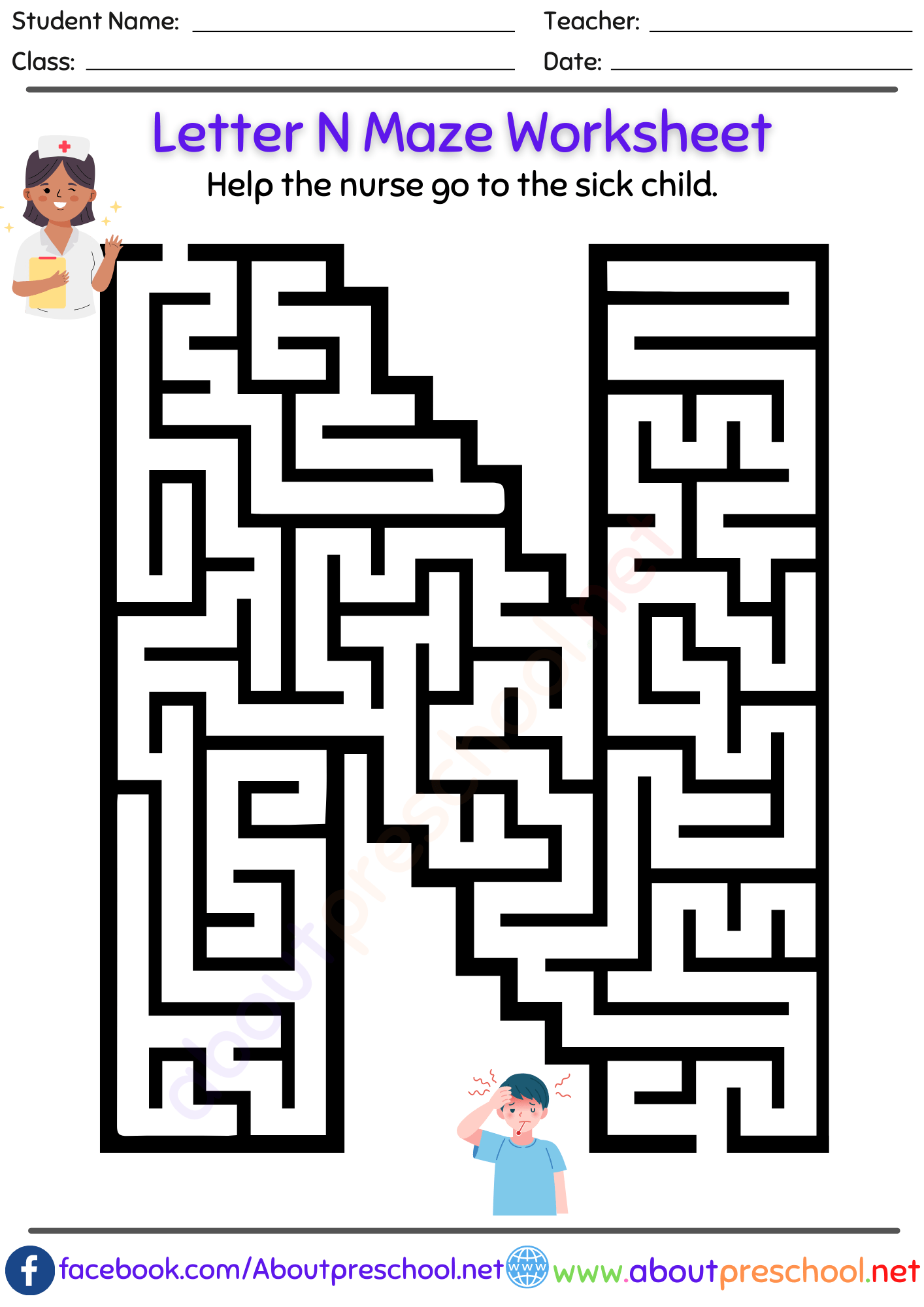 Shape Maze Worksheet For 3 Year Olds