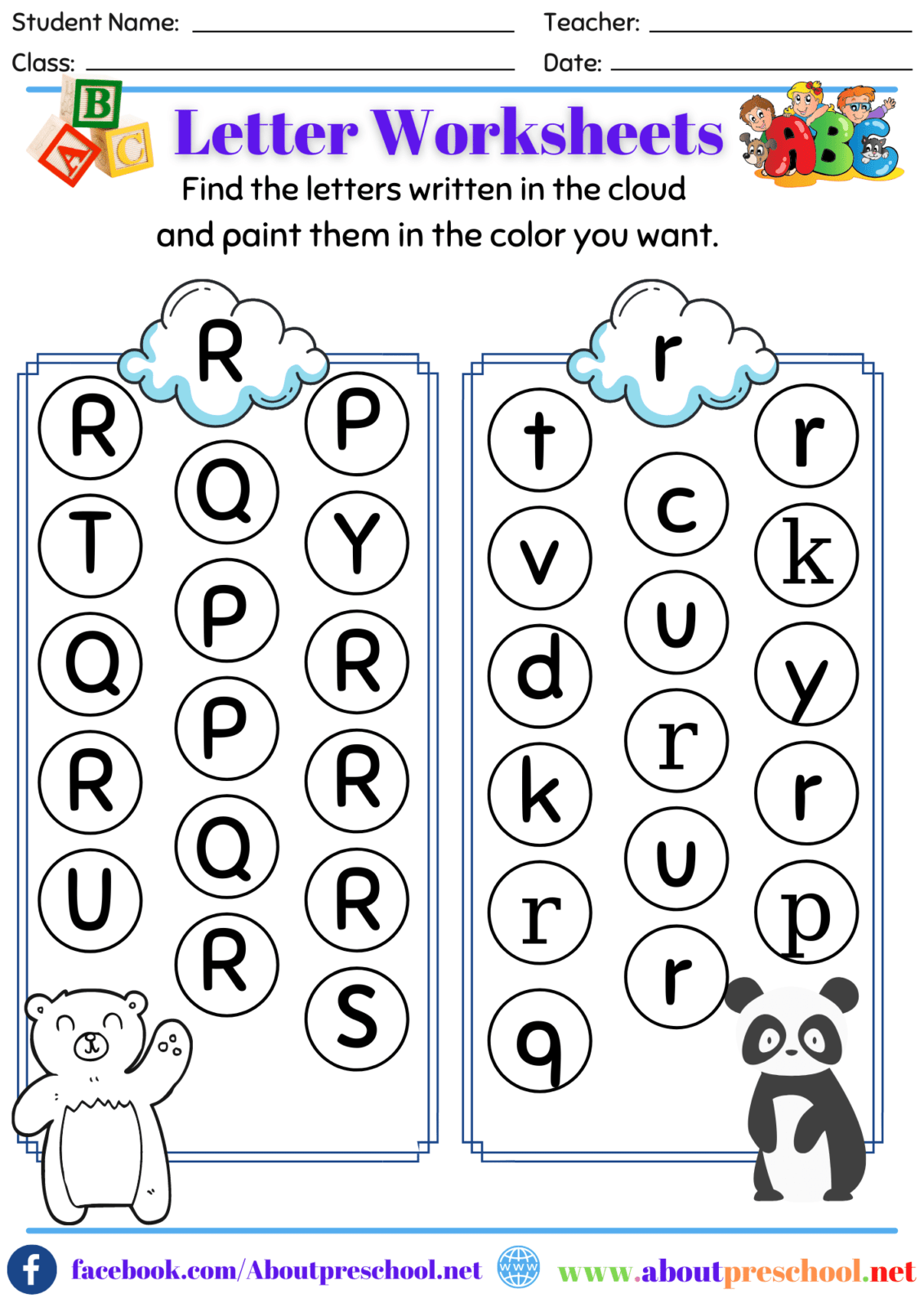 Letter R Worksheets About Preschool