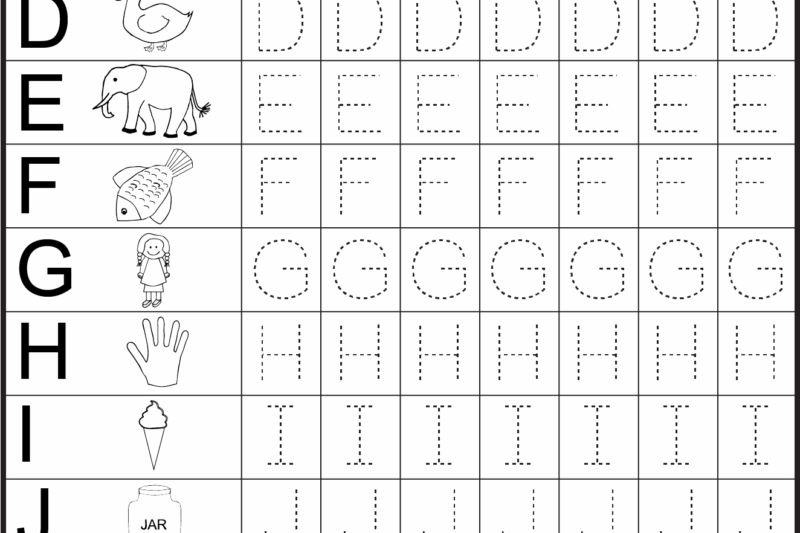 Handwriting Alphabet Worksheets For Kindergarten