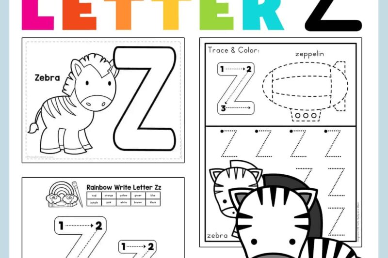 Letter Z Preschool Printables