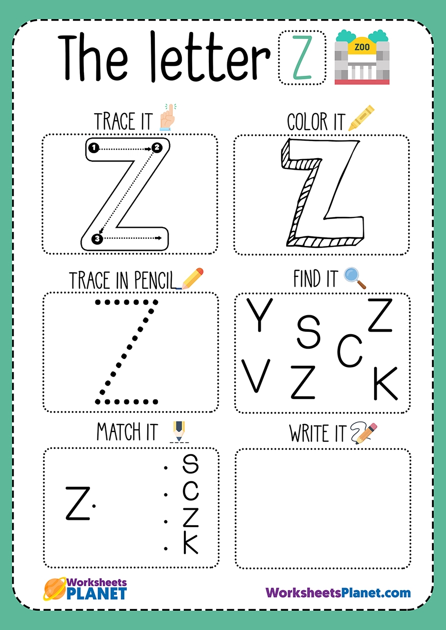 Letter Z Free Printable Worksheets
