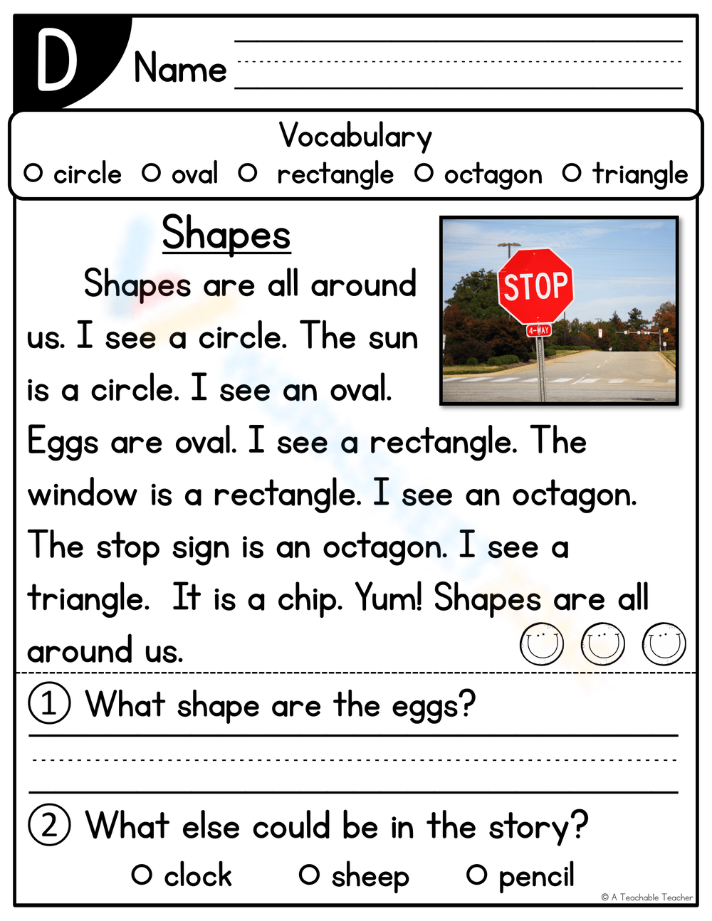 Level D Reading Comprehension Worksheets 2025