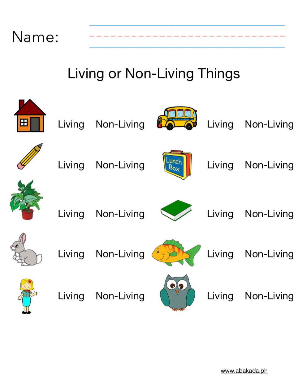 Living And Non Living Worksheet Science Printable Worksheets 
