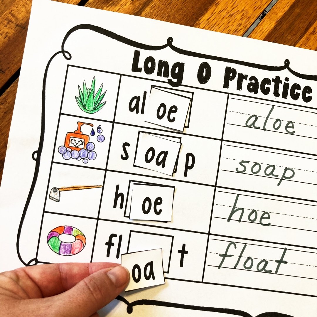 Long O Words Spelling Practice oe And oa 