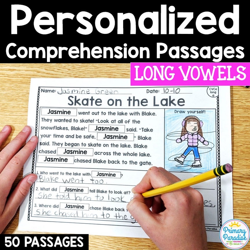 Long Vowel PERSONALIZED Reading Passages