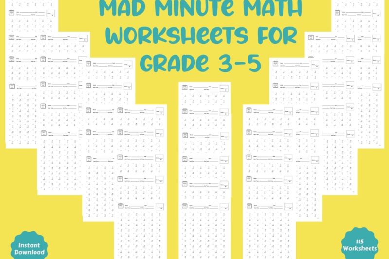Math Mad Minute Worksheets