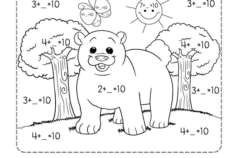 Kindergarten Math Coloring Worksheet