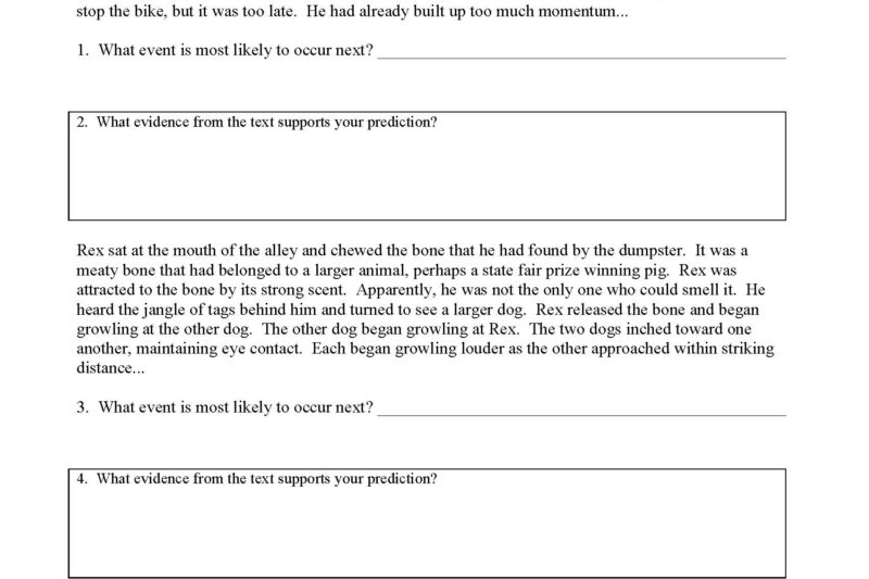 Making Predictions Reading Comprehension Worksheets