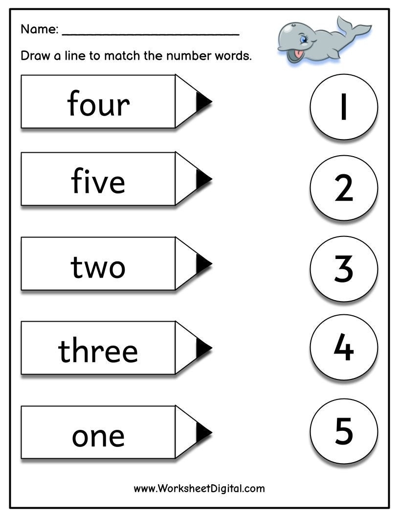 Match The Word And Number Worksheet Numbers 1 30 Large Numbers Print Preschool Kindergarten Homeschool Homework Reading Numbers 1 30 Etsy