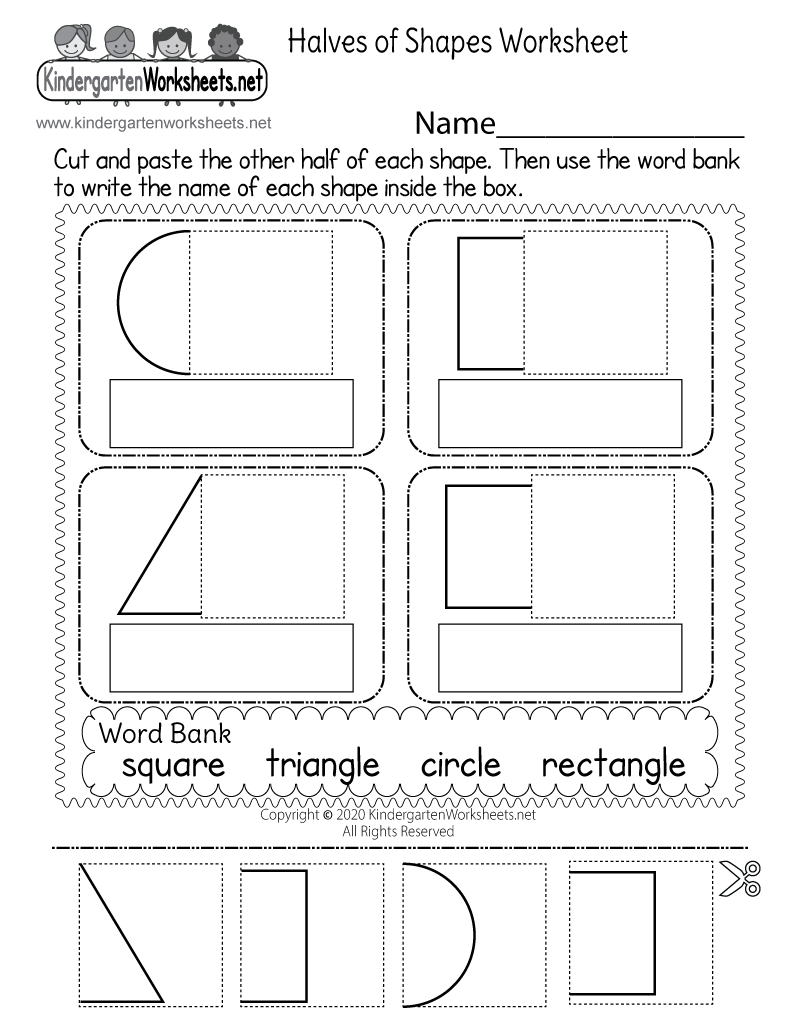 Matching Halves Of Shapes Worksheet Free Printable Digital U0026 PDF