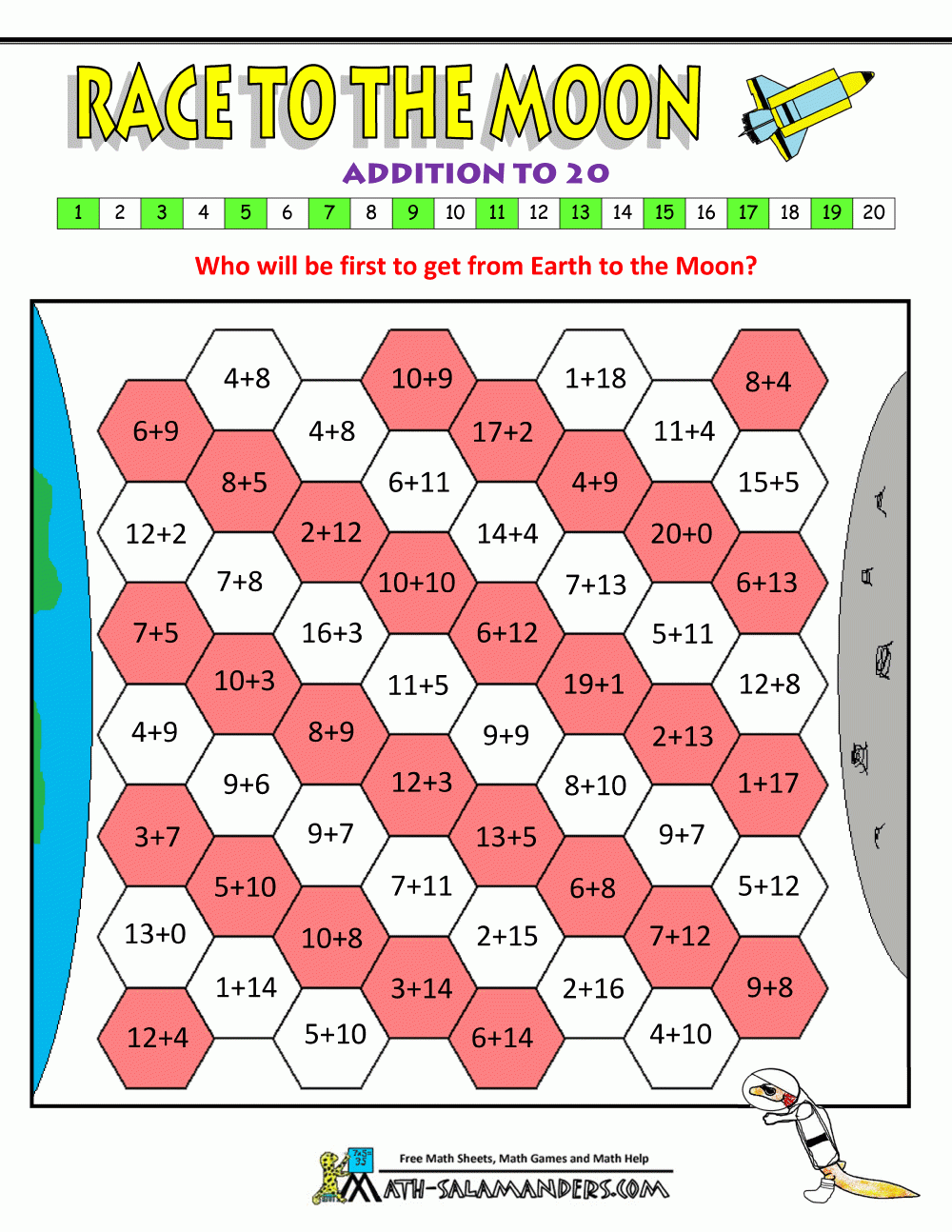 Math Addition Games For Kids Worksheets Library