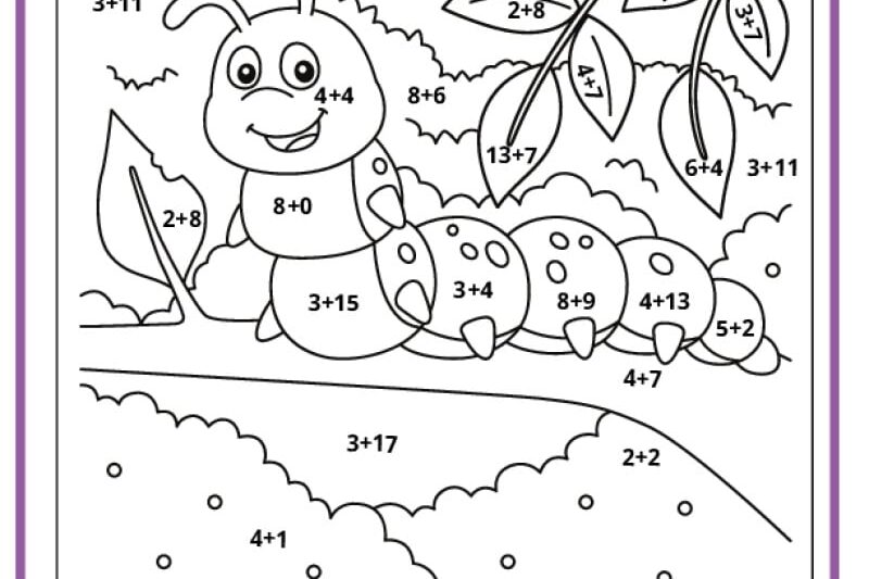 Fun Math Coloring Worksheets For Kindergarten