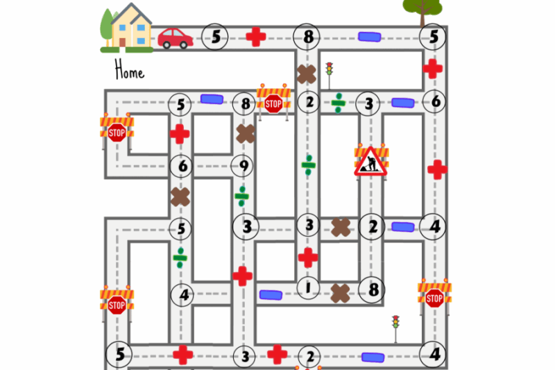Maze Phrase Math Worksheet
