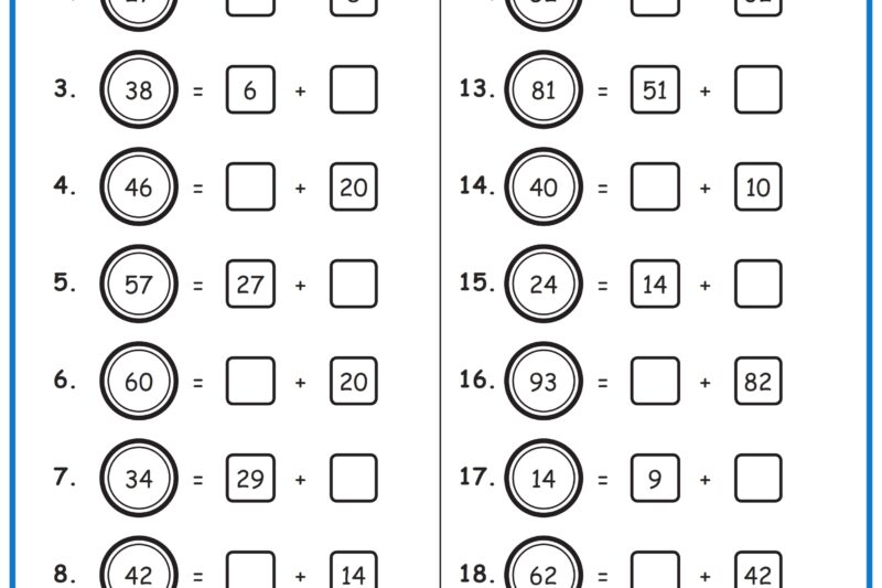 Maths Worksheet For Class 2
