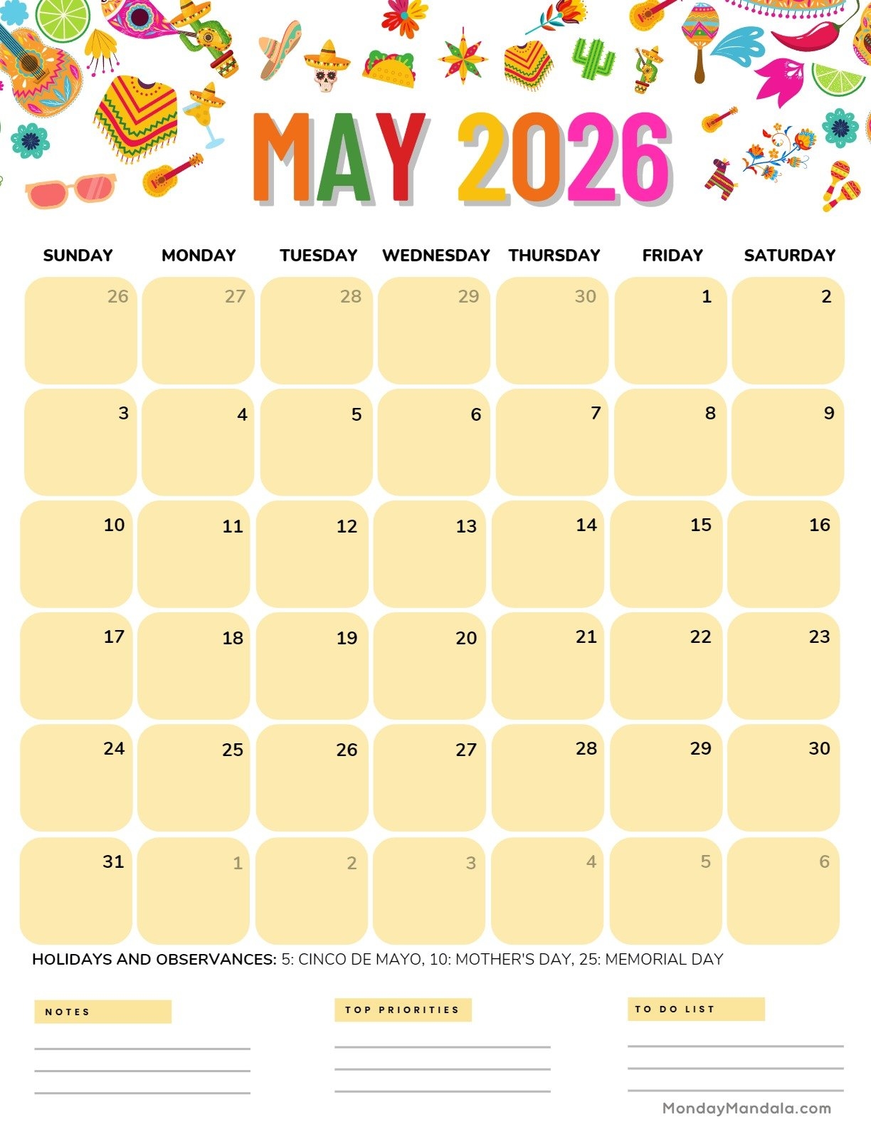 May 2026 Calendar Printable Preschool May 2026 Calendar Printable Preschool