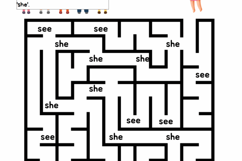 Maze Of Words Worksheet