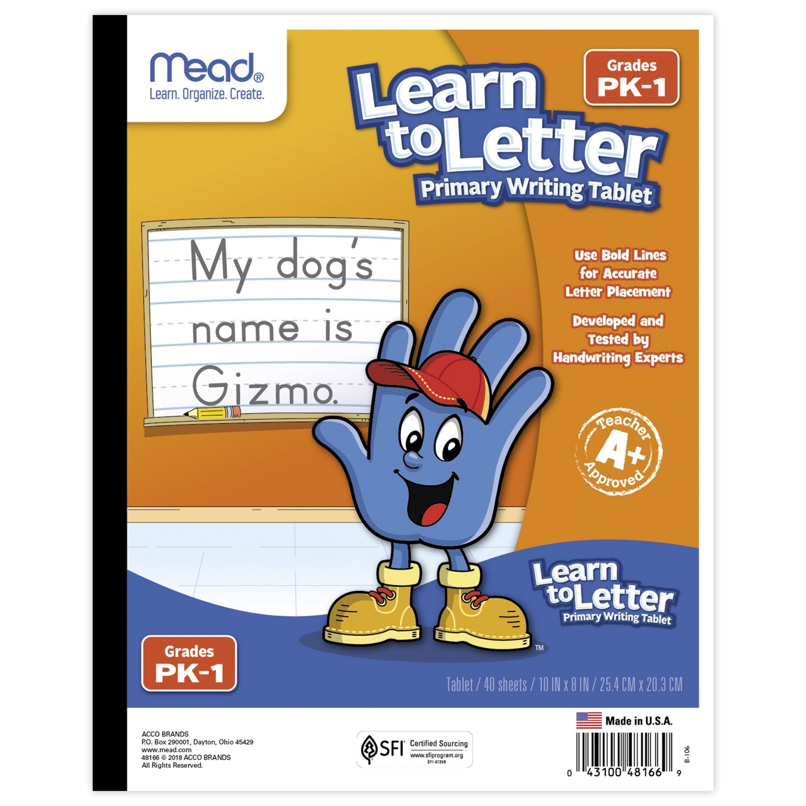 Mead Learn To Letter Primary Writing Tablet Grades PK 1 48166 