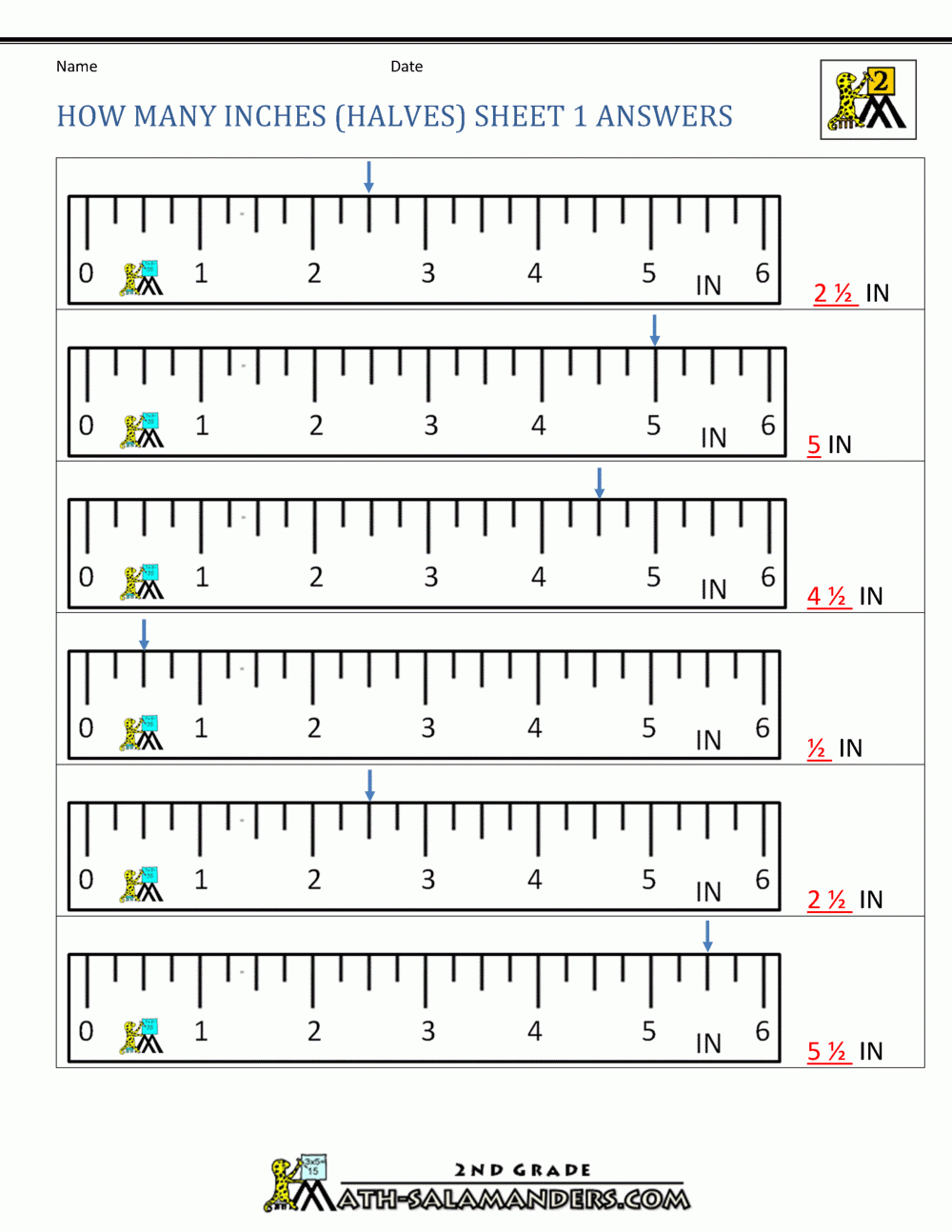 Measurement Math Worksheets Measuring Length