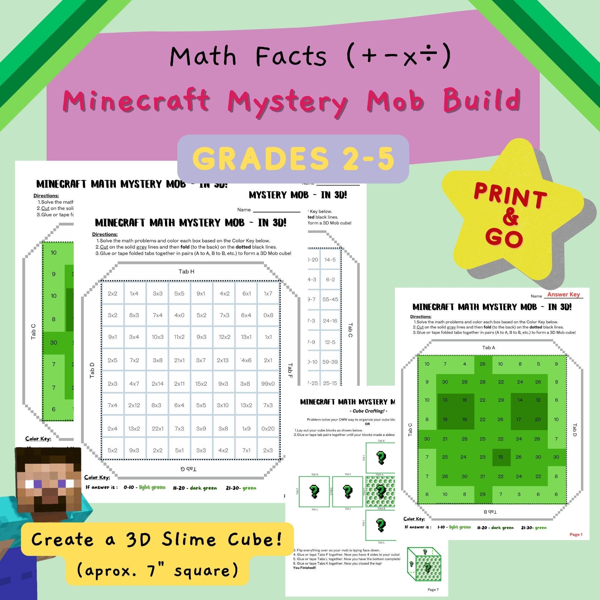 Minecraft Math Worksheets