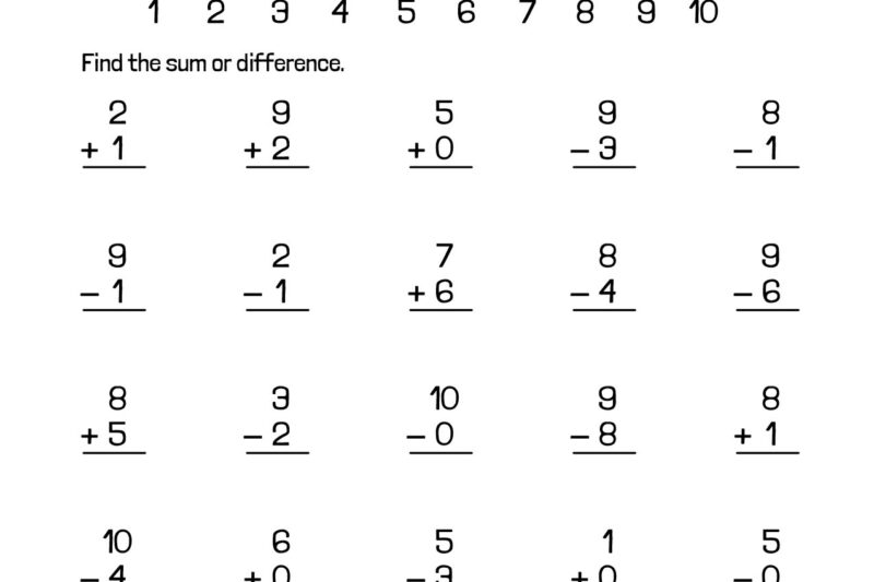 Kindergarten Mixed Math Worksheets