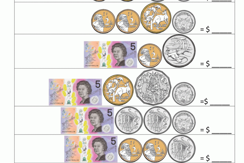 Free Printable Money Worksheets Australia