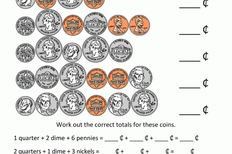 Printable Money Math Worksheets