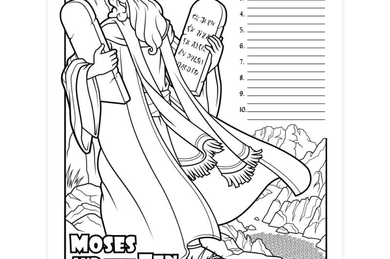 Printable Preschool 10 Commandments Coloring Page