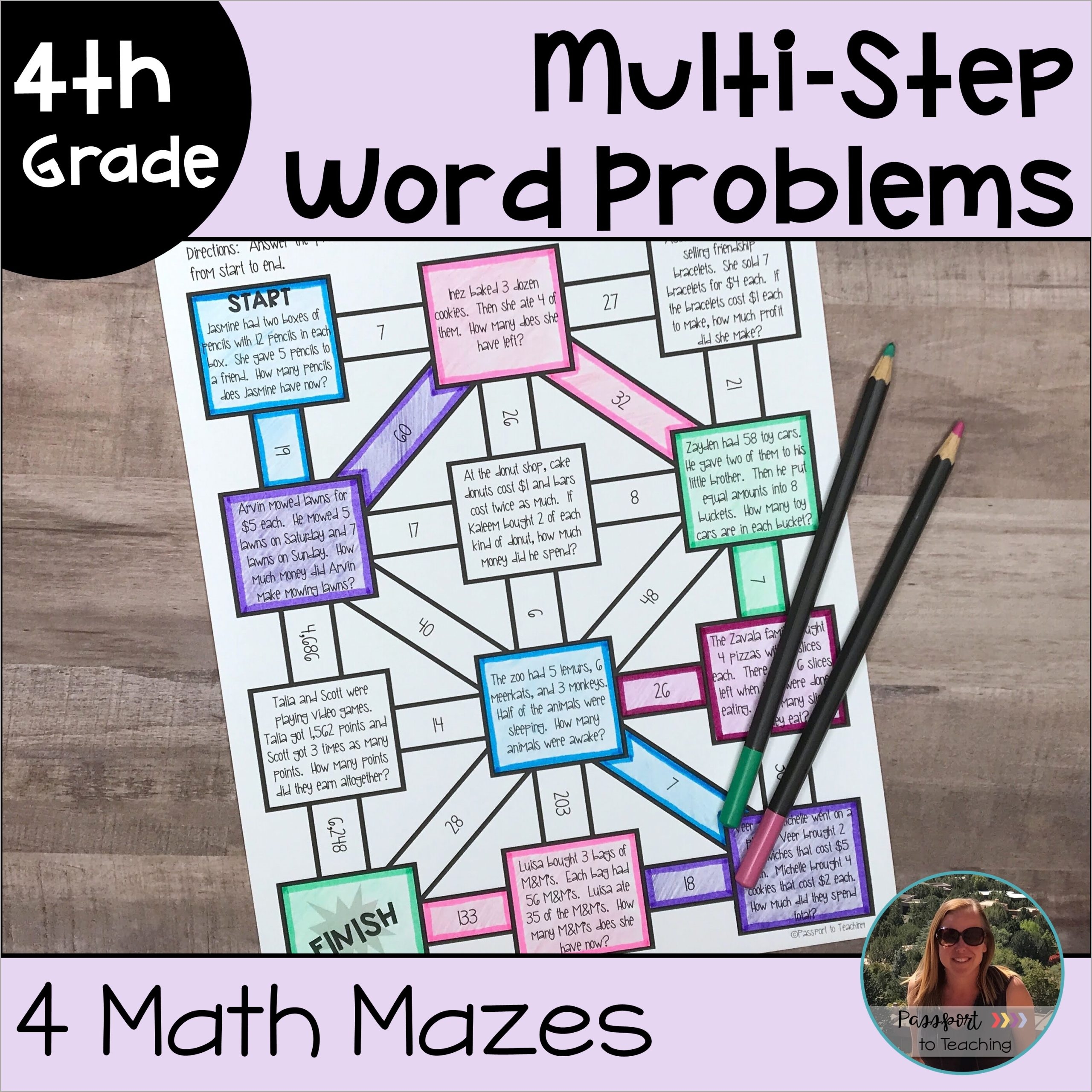 Multi Step Word Problems And Interpreting Remainders Math Maze Worksheets 4th Grade Made By Teachers Multi Step Word Problems And Interpreting Remainders Math Maze Worksheets 4th Grade Made By Teachers