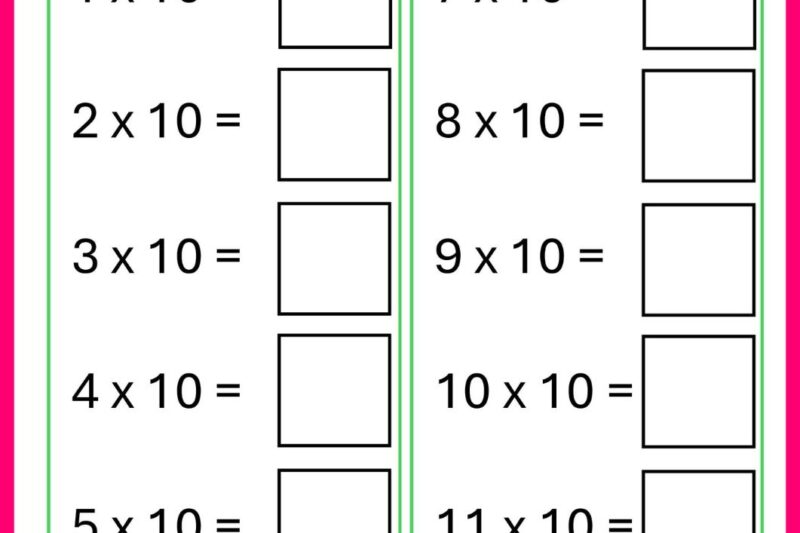 Kindergarten Multiplication Worksheets Free Printable